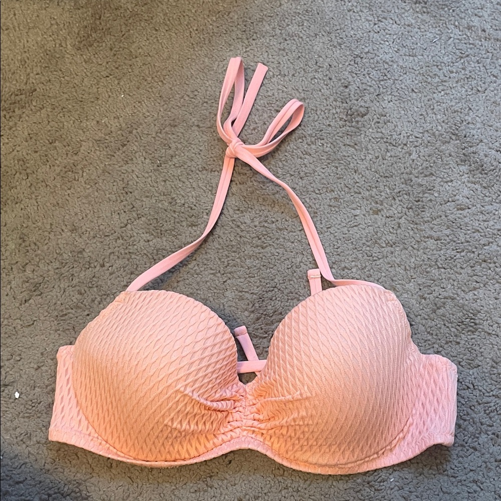 Shade & Shore Peach Halter Bikini Top